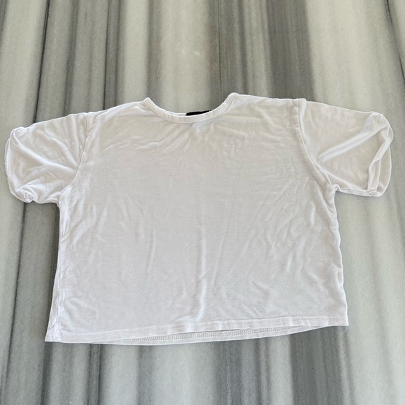 White Crop T-Shirt Size US0 NEW - Picture 1 of 6